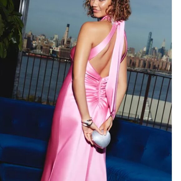 NWT AQUA Pink Sleeveless Satin Gown SZ 6 - Picture 1 of 9